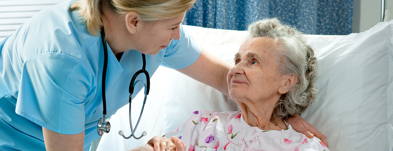 Nurse with lady patient