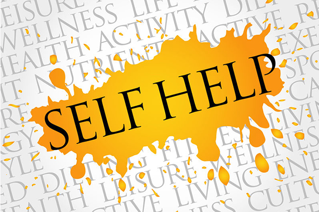 graphic showing the words self help