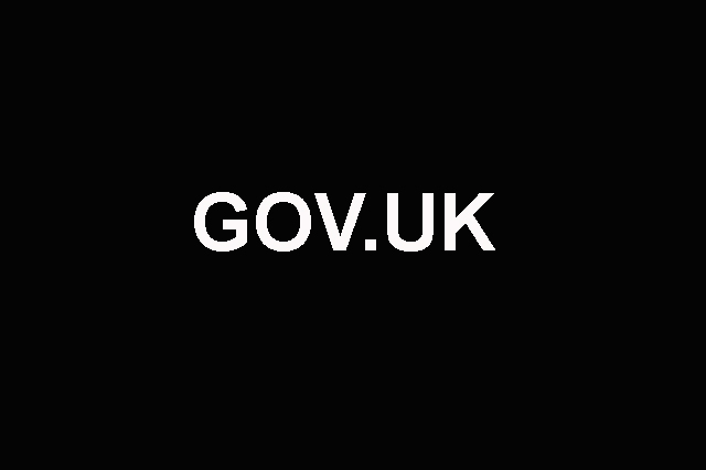 Gov dot UK lgo white lettering on black
